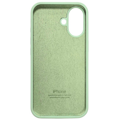 Накладка (з мікрофіброю) NO LOGO для iPhone 16- фісташковий