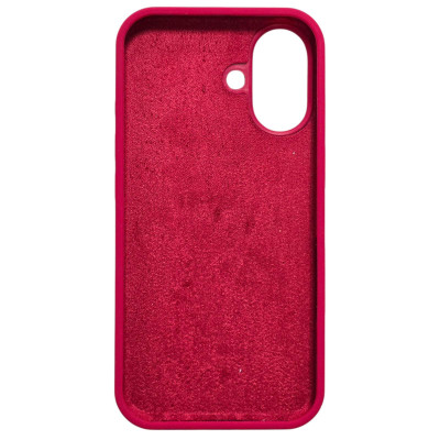 Накладка (з мікрофіброю) NO LOGO для iPhone 16- червона троянда