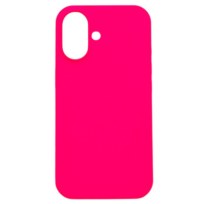 Накладка (з мікрофіброю) NO LOGO для iPhone 16- яскраво-рожевий Накладка (з мікрофіброю) NO LOGO для iPhone 16- яскраво-рожевий