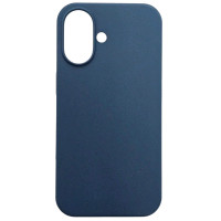 Накладка (з мікрофіброю) NO LOGO для iPhone 16- чорничний