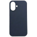 Накладка (з мікрофіброю) NO LOGO для iPhone 16- темно-синій