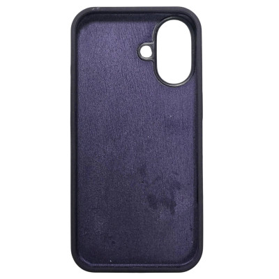 Накладка (з мікрофіброю) NO LOGO для iPhone 16- чорна бузина