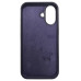 Накладка (з мікрофіброю) NO LOGO для iPhone 16- чорна бузина