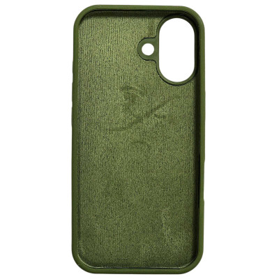 Накладка (з мікрофіброю) NO LOGO для iPhone 17- оливковий