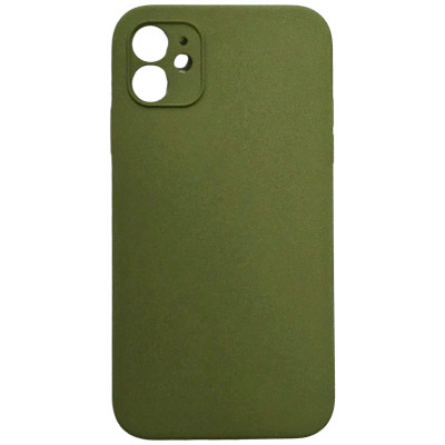 Накладка (з мікрофіброю) Silk Full Camera / квадратні кути / NO LOGO для iPhone 11- оливковий Накладка (з мікрофіброю) Silk Full Camera / квадратні кути / NO LOGO для iPhone 11- оливковий