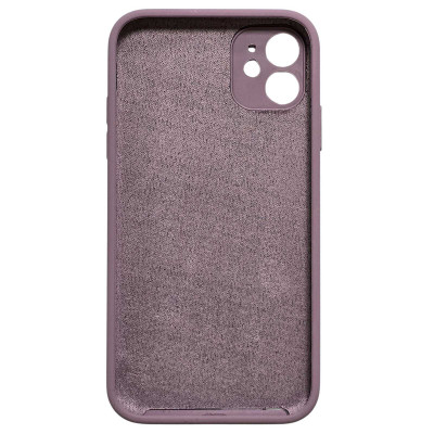 Накладка (з мікрофіброю) Silk Full Camera / квадратні кути / NO LOGO для iPhone 11- ліловий