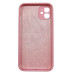 Накладка (з мікрофіброю) Silk Full Camera / квадратні кути / NO LOGO для iPhone 11- світло-рожевий