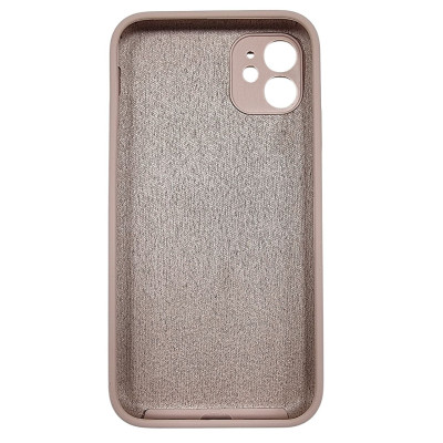 Накладка (з мікрофіброю) Silk Full Camera / квадратні кути / NO LOGO для iPhone 11- рожевий пісок