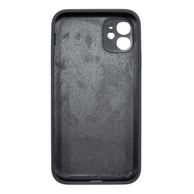 Накладка (з мікрофіброю) Silk Full Camera / квадратні кути / NO LOGO для iPhone 11- темно-сірий