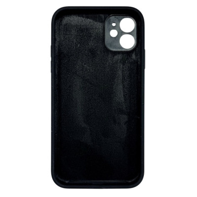Накладка (з мікрофіброю) Silk Full Camera / квадратні кути / NO LOGO для iPhone 11- чорний