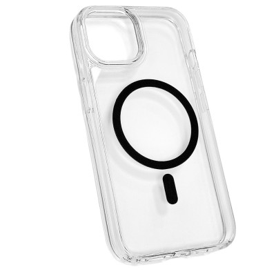 Накладка MagCore Clear with color Magnetic для iPhone 13 / 14 прозорий з чорний Накладка MagCore Clear with color Magnetic для iPhone 13 / 14 прозорий з чорний