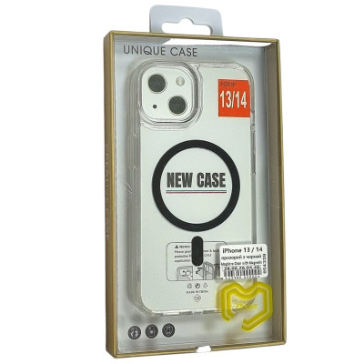 Накладка MagCore Clear with color Magnetic для iPhone 14 Pro Max- прозорий з чорний