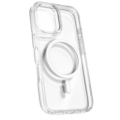 Накладка MagCore Clear with color Magnetic для iPhone 16- прозорий з білим