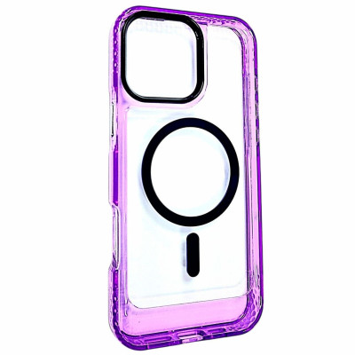 Накладка ArmorEdge Transparent (посилені борти) with Magnetic для iPhone 15 Pro Max- фіолетовий