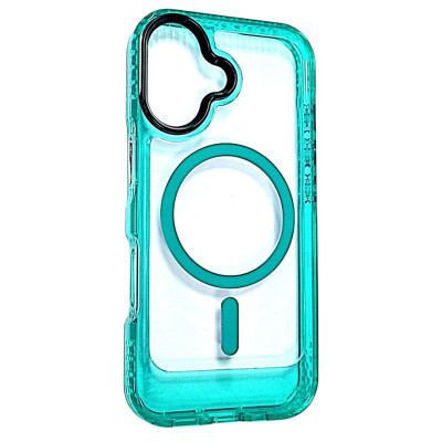 Накладка ArmorEdge Transparent (посилені борти) with Magnetic для iPhone 16- зелений