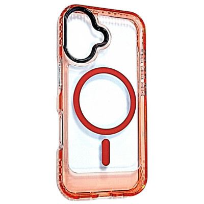 Накладка ArmorEdge Transparent (посилені борти) with Magnetic для iPhone 17- помаранчевий Накладка ArmorEdge Transparent (посилені борти) with Magnetic для iPhone 17- помаранчевий