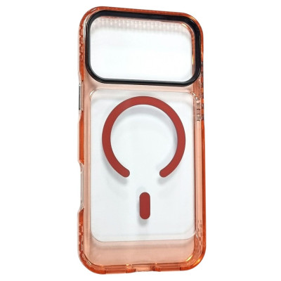 Накладка ArmorEdge Transparent (посилені борти) with Magnetic для iPhone 17 Pro / 18 Pro- помаранчевий