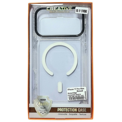 Накладка ArmorEdge Transparent (посилені борти) with Magnetic для iPhone 17 Pro Max / 18 Pro Max- білий