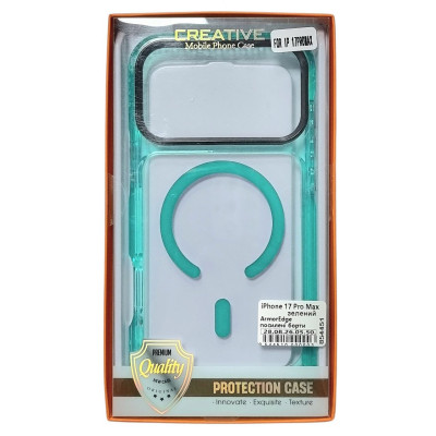 Накладка ArmorEdge Transparent (посилені борти) with Magnetic для iPhone 17 Pro Max / 18 Pro Max- зелений