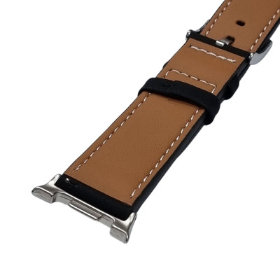 Ремінець шкіряний для Samsung Galaxy Watch 9 (40/44mm) / 8 (40/44mm) / 8 Classic- чорний
