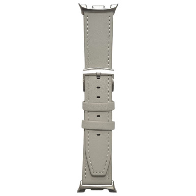 Ремінець шкіряний для Samsung Galaxy Watch 9 (40/44mm) / 8 (40/44mm) / 8 Classic- світло-сірий