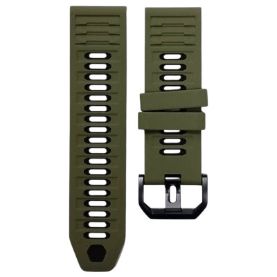 Ремінець силіконовий для годинників Garmin 22mm- оливковий з чорним