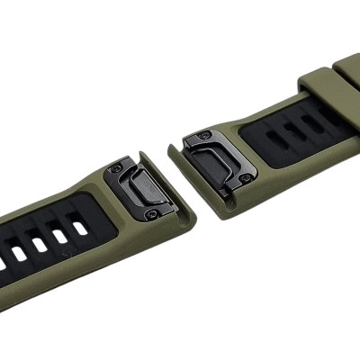 Ремінець силіконовий для годинників Garmin 26mm- оливковий з чорним
