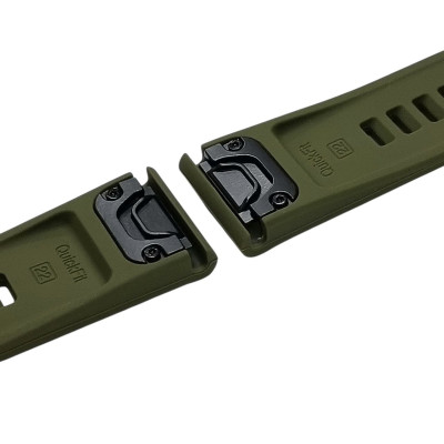 Ремінець силіконовий Stripe для годинників Garmin 22mm- темно-зелений