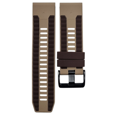 Ремінець силіконовий Stripe для годинників Garmin 22mm- коричневий