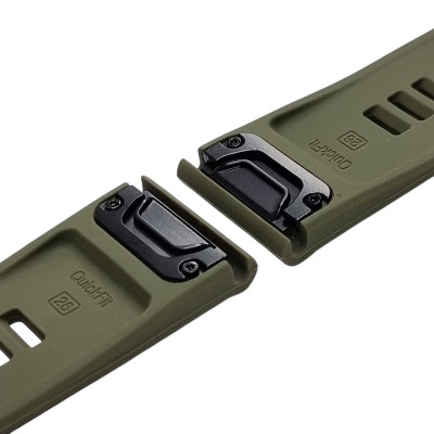 Ремінець силіконовий Stripe для годинників Garmin 26mm- темно-зелений