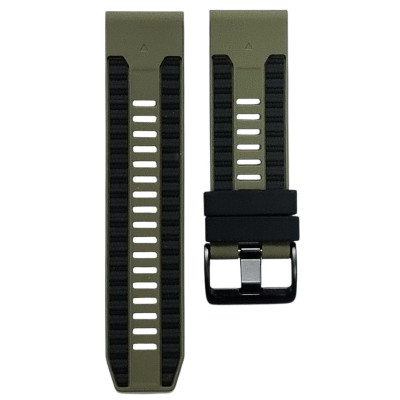 Ремінець силіконовий Stripe для годинників Garmin 26mm- темно-зелений