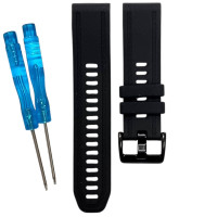 Ремінець шкіра+силікон для годинників Garmin 20mm- чорний