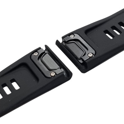 Ремінець шкіра+силікон для годинників Garmin 26mm- чорний