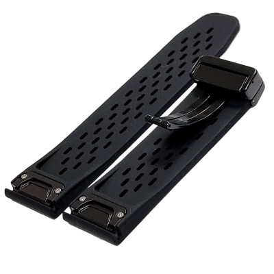 Ремінець силіконовий перфорація для годинників Garmin 22mm- чорний