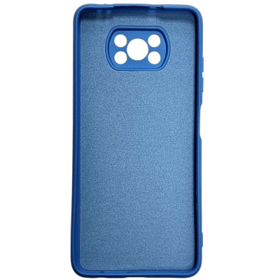 Накладка (з мікрофіброю) GETMAN Liquid Silk Full Camera для Xiaomi Poco X3 / Poco X3 Pro- королівський синій