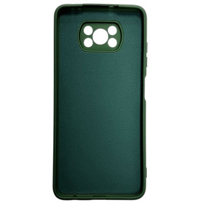 Накладка (з мікрофіброю) GETMAN Liquid Silk Full Camera для Xiaomi Poco X3 / Poco X3 Pro- темно-зелений