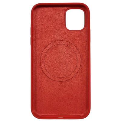 Накладка (з мікрофіброю) NO LOGO with Magnetic для iPhone 11- червоний