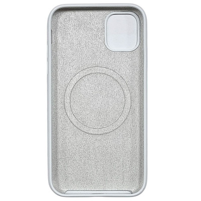 Накладка (з мікрофіброю) NO LOGO with Magnetic для iPhone 11- білий