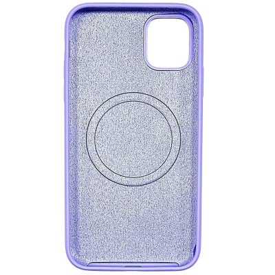 Накладка (з мікрофіброю) NO LOGO with Magnetic для iPhone 11- бузковий