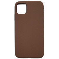 Накладка (з мікрофіброю) NO LOGO with Magnetic для iPhone 11- коричневий