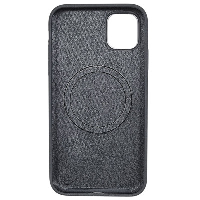 Накладка (з мікрофіброю) NO LOGO with Magnetic для iPhone 11- темно-сірий
