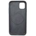 Накладка (з мікрофіброю) NO LOGO with Magnetic для iPhone 11- темно-сірий