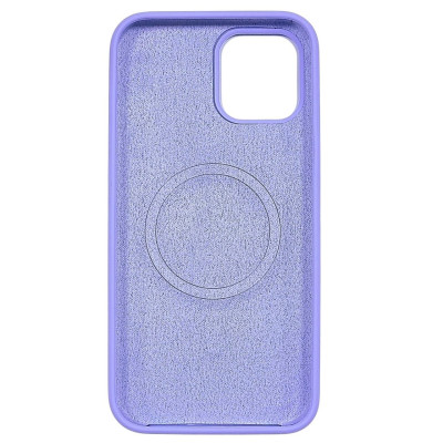 Накладка (з мікрофіброю) NO LOGO with Magnetic для iPhone 12 Pro Max- бузковий