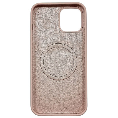 Накладка (з мікрофіброю) NO LOGO with Magnetic для iPhone 12 Pro Max- рожевий пісок