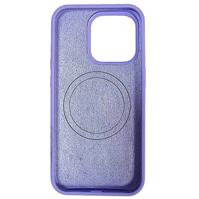 Накладка (з мікрофіброю) NO LOGO with Magnetic для iPhone 13 Pro- бузковий