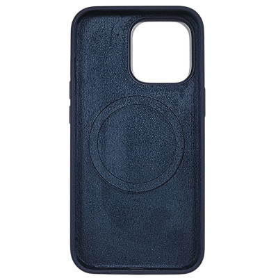 Накладка (з мікрофіброю) NO LOGO with Magnetic для iPhone 13 Pro Max- темно-синій