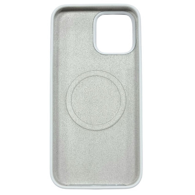 Накладка (з мікрофіброю) NO LOGO with Magnetic для iPhone 13 Pro Max- білий