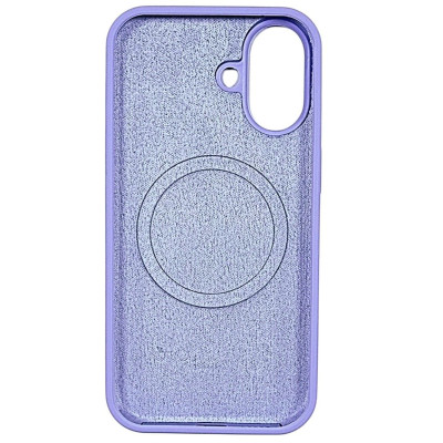 Накладка (з мікрофіброю) NO LOGO with Magnetic для iPhone 16- бузковий