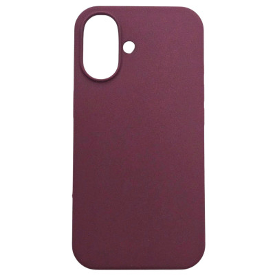 Накладка (з мікрофіброю) NO LOGO with Magnetic для iPhone 16- сливовий Накладка (з мікрофіброю) NO LOGO with Magnetic для iPhone 16- сливовий