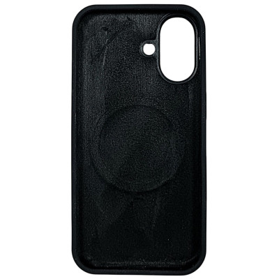 Накладка (з мікрофіброю) NO LOGO with Magnetic для iPhone 16- чорний